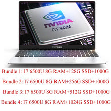 Load image into Gallery viewer, 15.6"  Laptop Russian Win10/ laser keyboard Intel i7-4500U/6500U I5 8250U 8G/16G RAM DDR4 1024G SSD metal shell Backlit keyboard