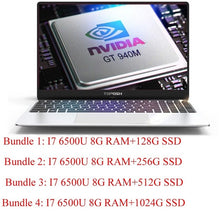 Load image into Gallery viewer, 15.6"  Laptop Russian Win10/ laser keyboard Intel i7-4500U/6500U I5 8250U 8G/16G RAM DDR4 1024G SSD metal shell Backlit keyboard