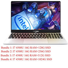 Load image into Gallery viewer, 15.6"  Laptop Russian Win10/ laser keyboard Intel i7-4500U/6500U I5 8250U 8G/16G RAM DDR4 1024G SSD metal shell Backlit keyboard